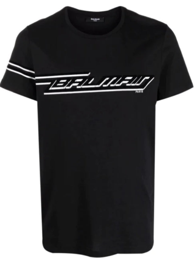 Balmain Logo Print T-Shirt - Black